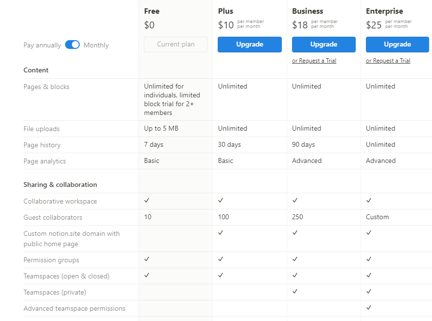 Notion Pricing