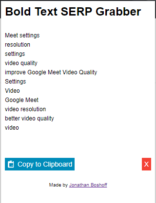 Bold text SERP grabber