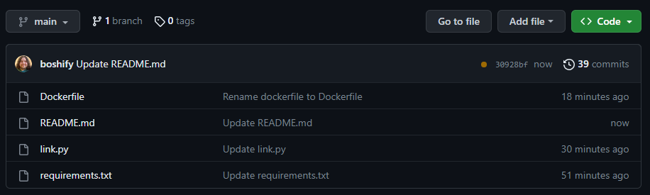 Adding python file, requirements.txt and dockerfile to Git Repo as required files.