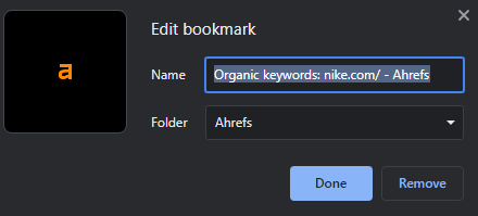 Ahrefs Bookmark hack