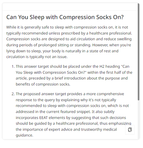 Answer Target Generator For Compression Socks Featured Snippet