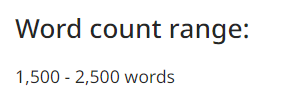 Word count range