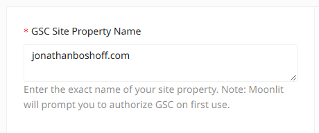 GSC Property Name